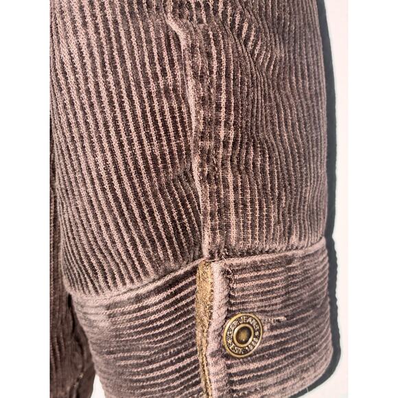 Gap Men's Corduroy Jacket L Chocolate Brown Sherpa Collar Y2K Button Up Pockets - Picture 8 of 11